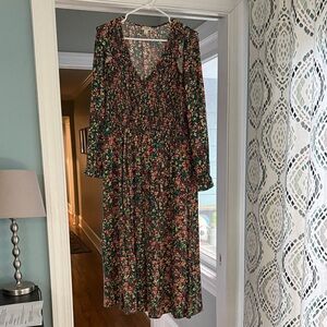 J. Crew Factory Multicolor Floral Long Sleeve Dress